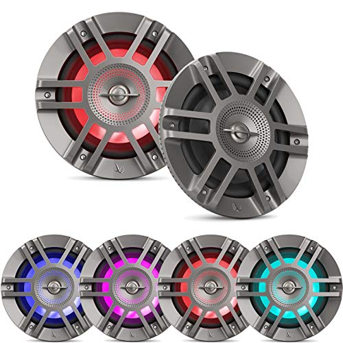Enrock Marine Bluetooth AM/FM Radio & 300W 6.5" LED Boat Speakers with Amplifier