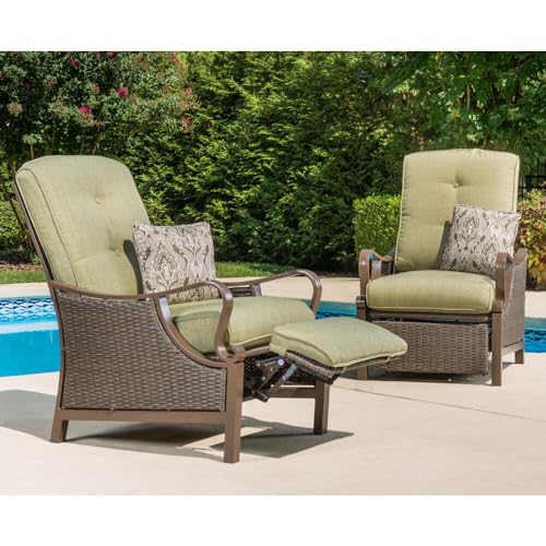 CAMBRIDGE Saratoga Hand-Woven Wicker Outdoor Reclining Chair Meadow Green