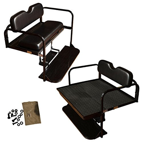 Performance Plus Carts EZGO TXT Golf Cart Flip Folding Rear Seat Kit Black