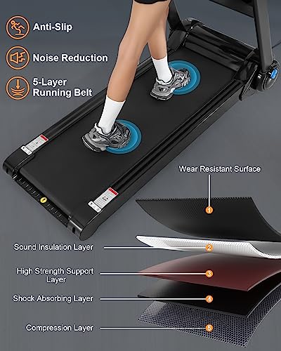 GARVEE Folding Treadmill 4.0 HP Black