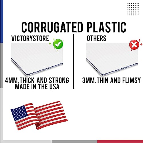 VictoryStore 23.5" Custom Round Yard Signs with Stakes, Full Color Two Sided, Weatherproof 4mm Plastic (250-Pack)