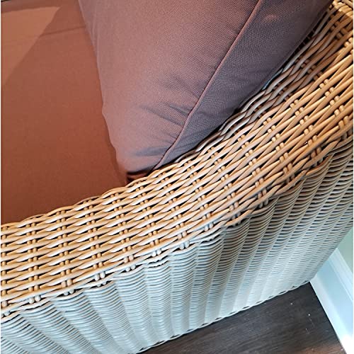 Padma's Plantation Nautilus Outdoor Loveseat Brown