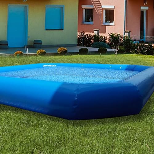 INTSUPERMAI 19.7ft Blue Inflatable Above Ground Pool with Blower