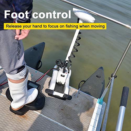 AQUOS HASWING 12V 55LBS 54inch Bow Mount Trolling Motor with Remote Control White