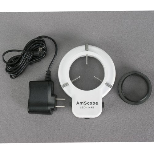 AmScope Digital Trinocular Stereo Zoom Microscope with 8MP Camera and LED Ring Light