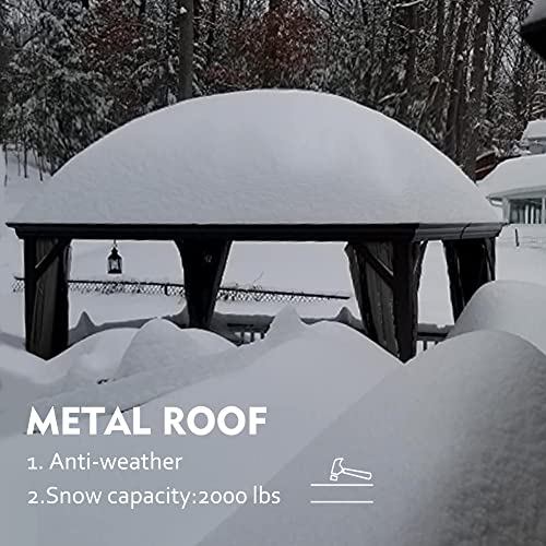 Kozyard Caesar 12'x12' Hardtop Gazebo Brown
