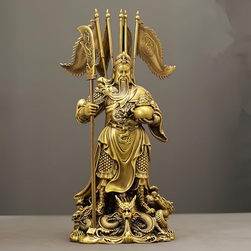 FENGSHUI-CAISHEN Guan Yu Statue Brass 27 Inch