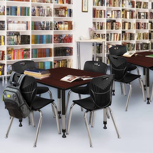 Regency Kee 48" Square Height Adjustable Classroom Table Mahogany Brown