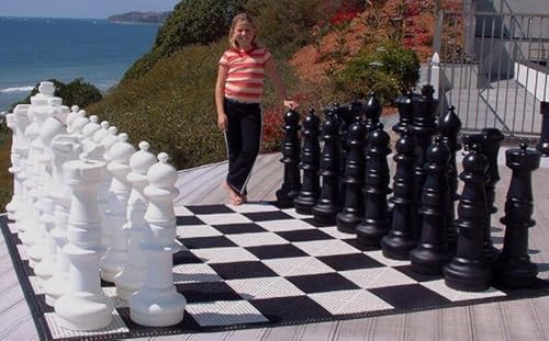 MegaChess 37 Inch Plastic Giant Chess Set with Commercial Grade Roll-Up Chessboard