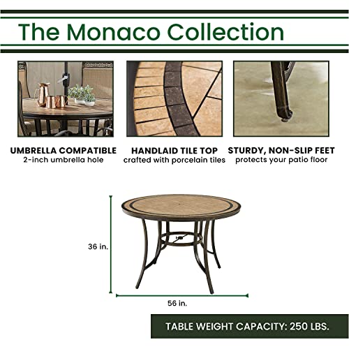 Hanover Monaco 7-Piece Outdoor Patio High-Dining Set Tan