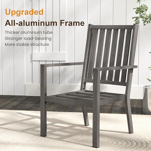 RoyalCraft Aluminum 7-Piece Patio Dining Set with Cushions Grey