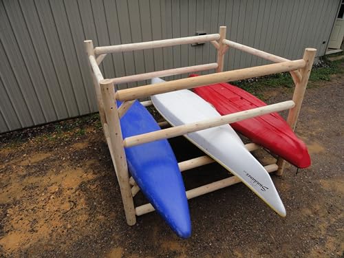 Log Kayak Rack Kayak/Canoe Storage Rack Commercial Unfinished