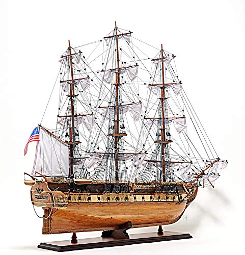 Old Modern Handicrafts USS Constitution Ship Model with Display Case Multi Color