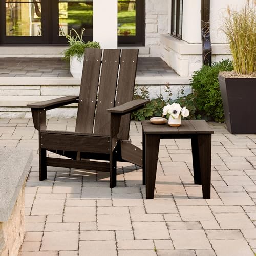 DuroGreen Aria Adirondack Chairs Set of 4 Oversized All-Weather Brazilian Walnut