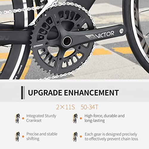 SAVADECK Carbon Road Bike Windwar5.0 with Shimano 105 40-Speed Groupset, Ultra-Light Bicycle New Black