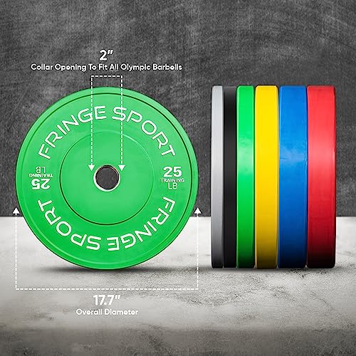 OneFitWonder Bumper Plate Set Virgin Rubber Steel Insert Low Odor Dead Bounce 370