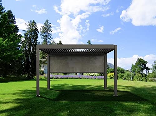 BON PERGOLA 13 ft Wind Resistant Manual Side Shade for Aluminum Pergola Dark Gray