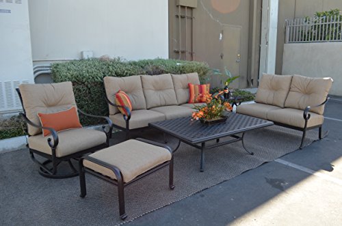 Patio Land Santa Anita Outdoor Patio 6pc Seating Group Dark Bronze