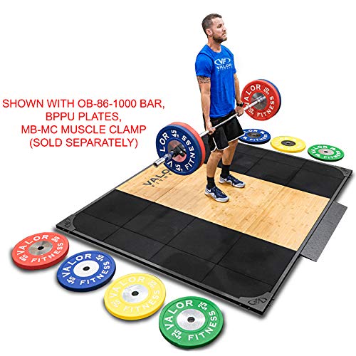 Valor Fitness Deadlift Platform Steel and Bamboo - Protective Rubber Flooring
