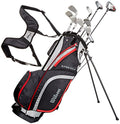 Wilson Beginner Complete Set 10 Golf Clubs with Stand Bag Men's Left Hand Stretch XL Black/Grey/Red
