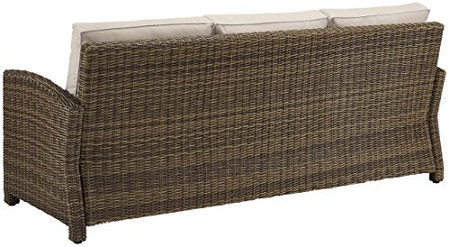 Crosley Furniture Bradenton 5-Piece Outdoor Sofa Set Brown with Sand Cushions