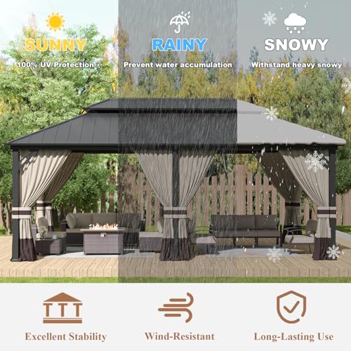 Kurapika 12' x 20' Hardtop Gazebo Sand
