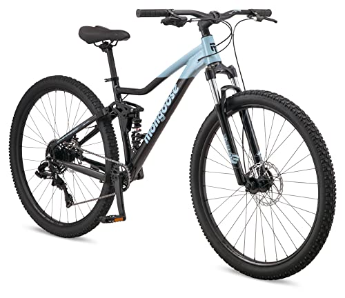Mongoose Impasse 2.0 Mountain Bike 8-Speed Full Suspension 29-Inch Black/Blue