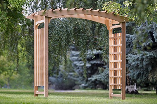 All Things Cedar 8-Ft Garden Arbor Trellis for Climbing Plants Natural