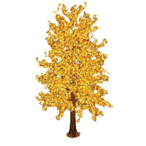 Holiday Bright Lights 9Ft Lighted Maple Leaf Fall Tree with LED Lights Warm White