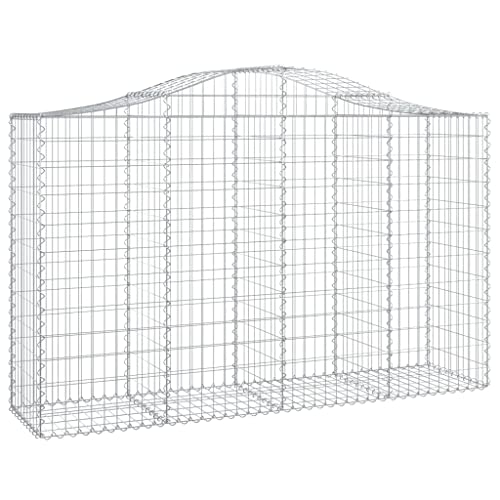 Arched Gabion Baskets 2 Pcs 78.7"x19.7"x47.2"/55.1" Galvanized Iron for Outdoor Plants White Black Other