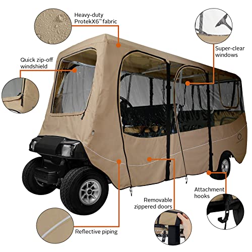 Classic Accessories Fairway Golf Cart Deluxe Enclosure Light Khaki