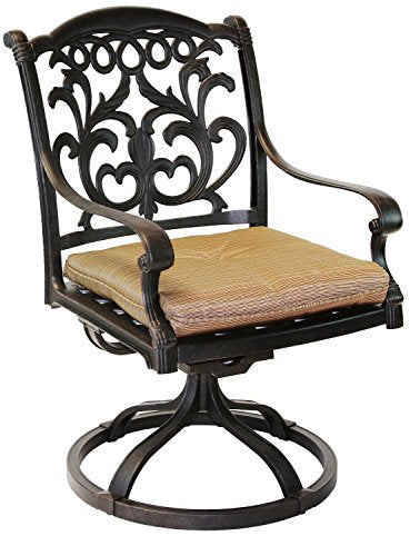 Patio Land Mandalay 9pc Outdoor Patio Dining Set Dark Bronze Sesame
