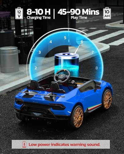 ELEMARA 2-Seater Kids Lamborghini Electric Car with Remote Control Blue
