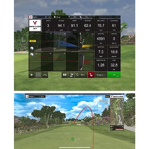 PlayBetter Swing Caddie SC4 Golf Launch Monitor + Home Simulator - Indoor & Outdoor Golf Swing Analyzer with Swing & Ball Flight Metrics - Bundle with SC4 Protective Case Portable Charger +Charger & Case