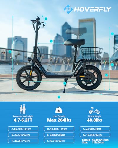 HOVERFLY Z5 Electric Scooter with Seat 18.6 Miles Range 15.5 Mph 400W Motor White