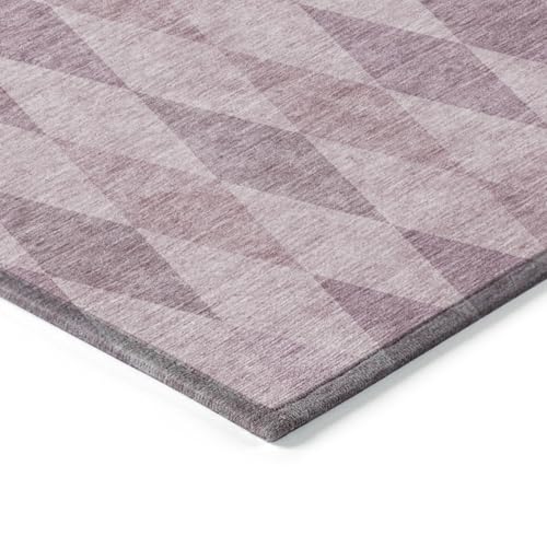 HomeRoots 9' x 12' Blush Geometric Washable Non-Skid Indoor Outdoor Area Rug Blush