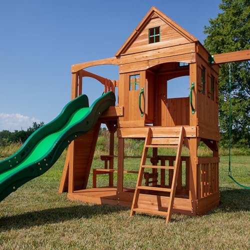 Backyard Discovery Hillcrest Cedar Swing Set Brown