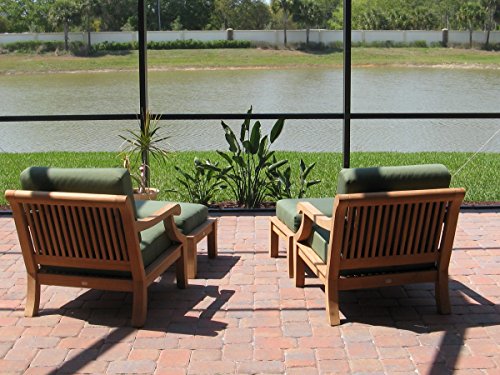 WholesaleTeak Giva 4Pc Teak Sofa Lounge Chair Set - 2 Lounge Chairs & 2 Ottomans