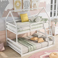 Acosure Twin Over Full Bunk Bed with Ladder & Guardrail, Convertible to 2 Beds, White
