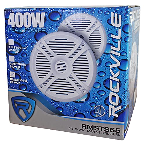 Rockville 2 Dual 8" Wakeboards with 6.5" Speakers & 6-Channel Amplifier Kit Black
