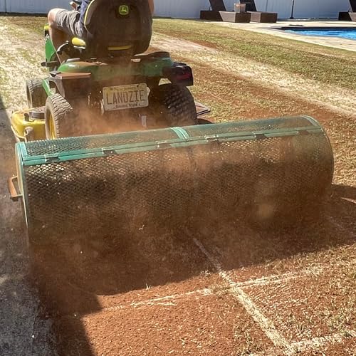 Landzie Tow-Behind Compost and Peat Moss Spreader 60 x 20 Inch for Large Lawns