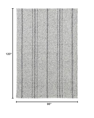 Dash & Albert Handwoven Melange Stripe Rug 8x10 Feet Grey/Black