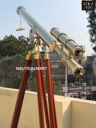 NauticalMart Floor Standing Brass Griffith Astro Telescope 64" Brown