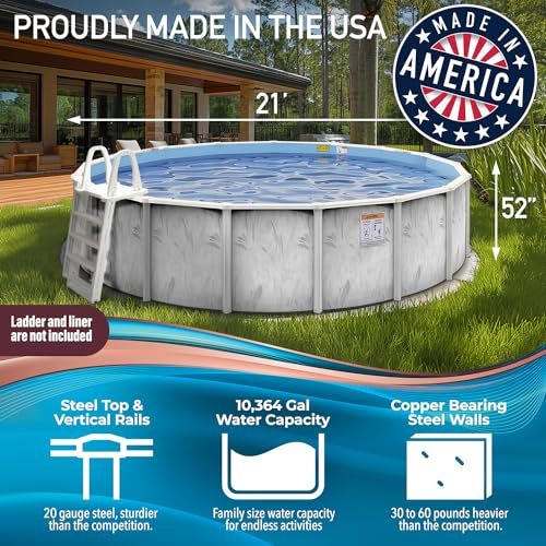Shop Square 21 Ft x 52 Inch Silver Above Ground Pool with Skimmer