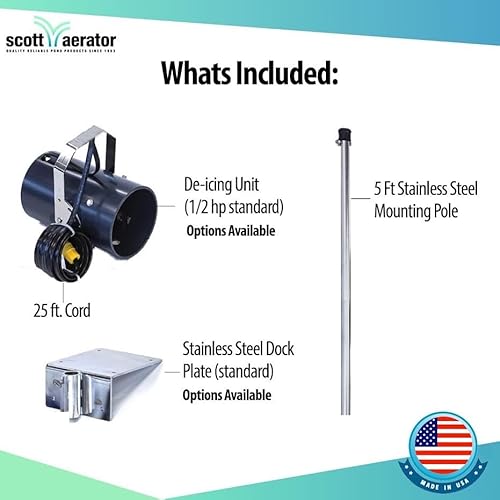 Scott Aerator De-Icer for Lakes & Ponds 3/4 HP 230V Stainless Steel Dock Mount