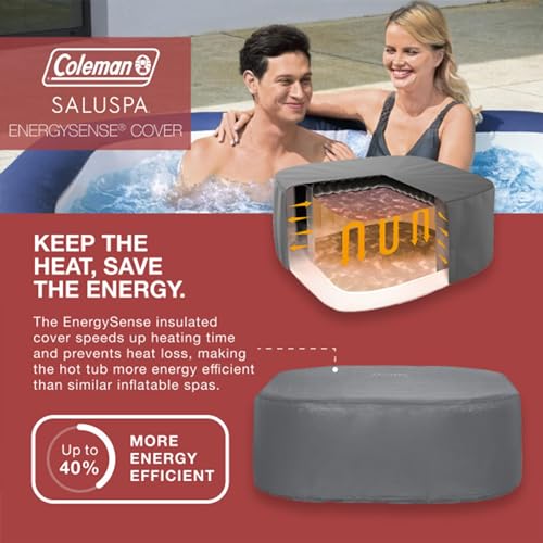 Bestway Coleman Hawaii AirJet Inflatable Hot Tub with EnergySense Cover + SaluSpa Spa Seat 4 Pack Blue
