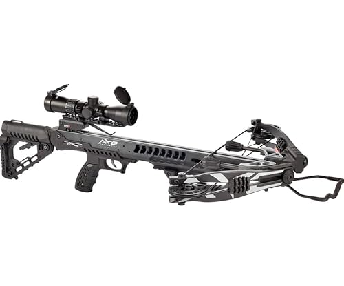 Axe Crossbows Carbon Express Axe 400 Crossbow with Scope, Quiver & PileDriver Crossbolts Black