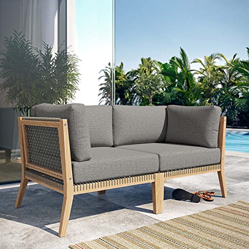Modway Clearwater Loveseat Gray Graphite