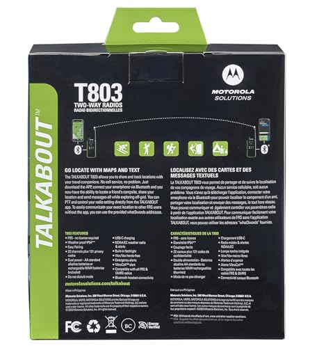 Motorola Solutions Talkabout T803 FRS Two Way Radio 8 Pack Blue/Black