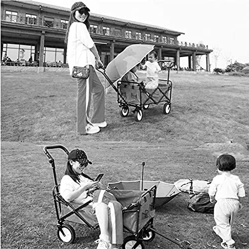 5sssallefaa Outdoor Folding Garden Wagon All-Terrain Cart for Kids Pink 75*85*50cm